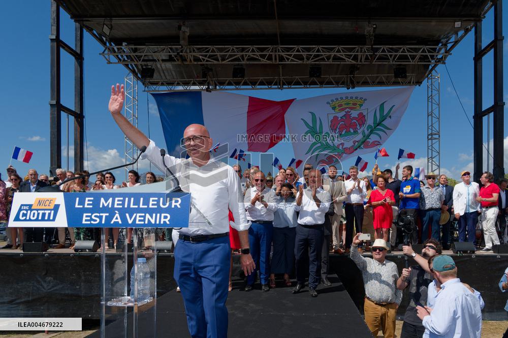 Eric Ciotti Speaks At Political Event In Levens - France