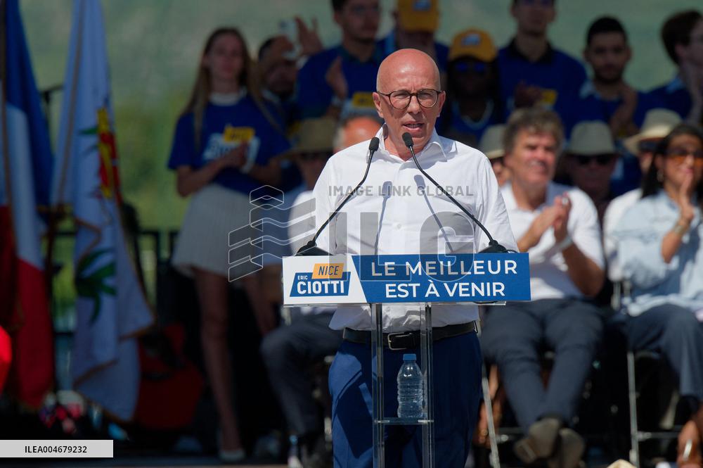 Eric Ciotti Speaks At Political Event In Levens - France