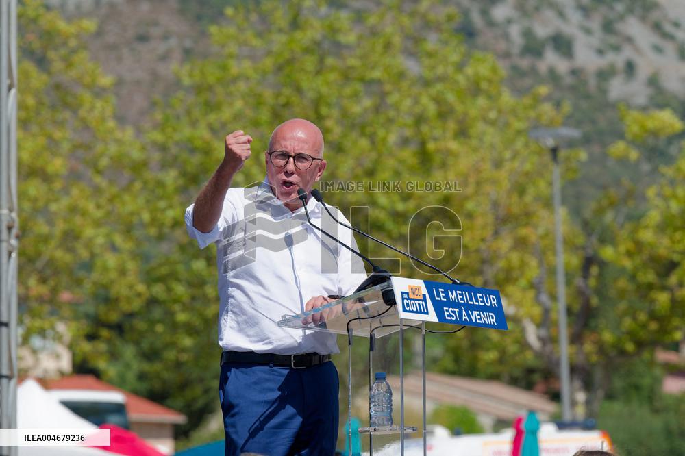 Eric Ciotti Speaks At Political Event In Levens - France