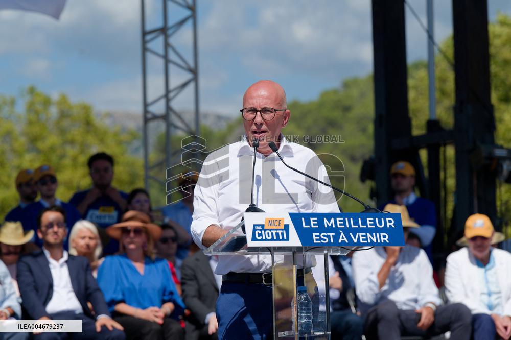 Eric Ciotti Speaks At Political Event In Levens - France