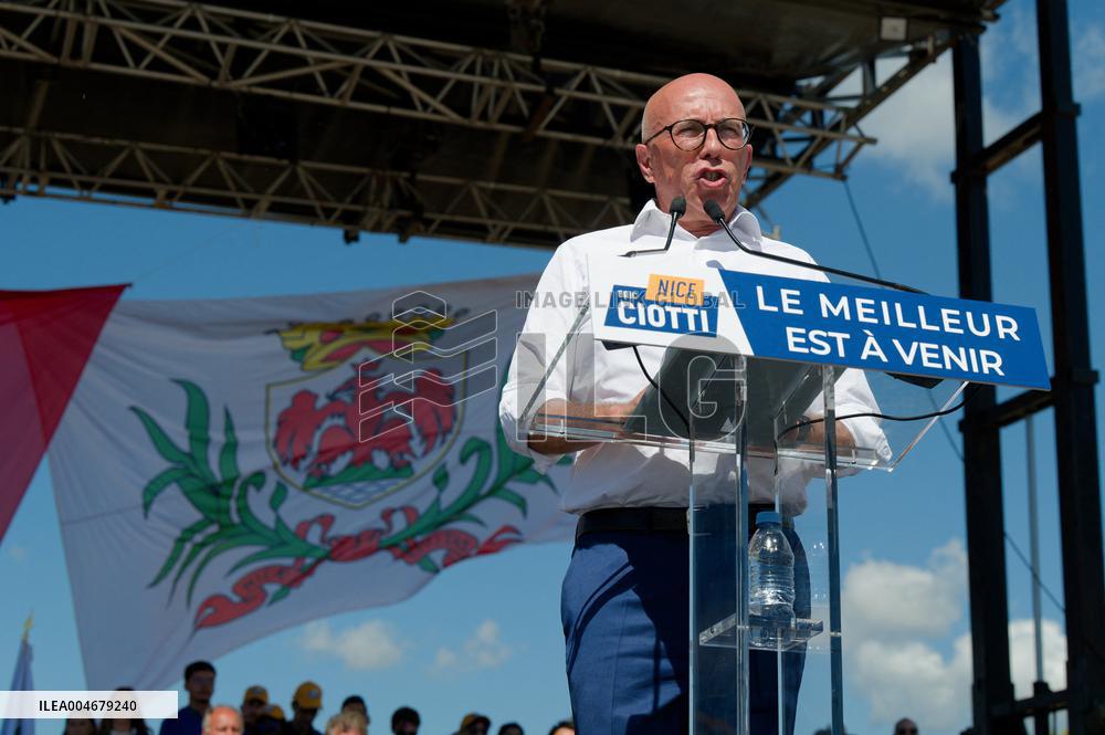 Eric Ciotti Speaks At Political Event In Levens - France