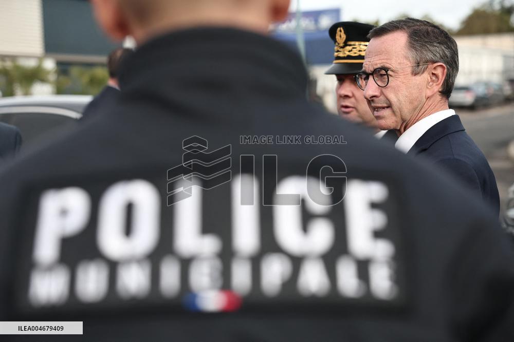Bruno Retailleau During a Visit Focused on Municipal Police - Sartrouville