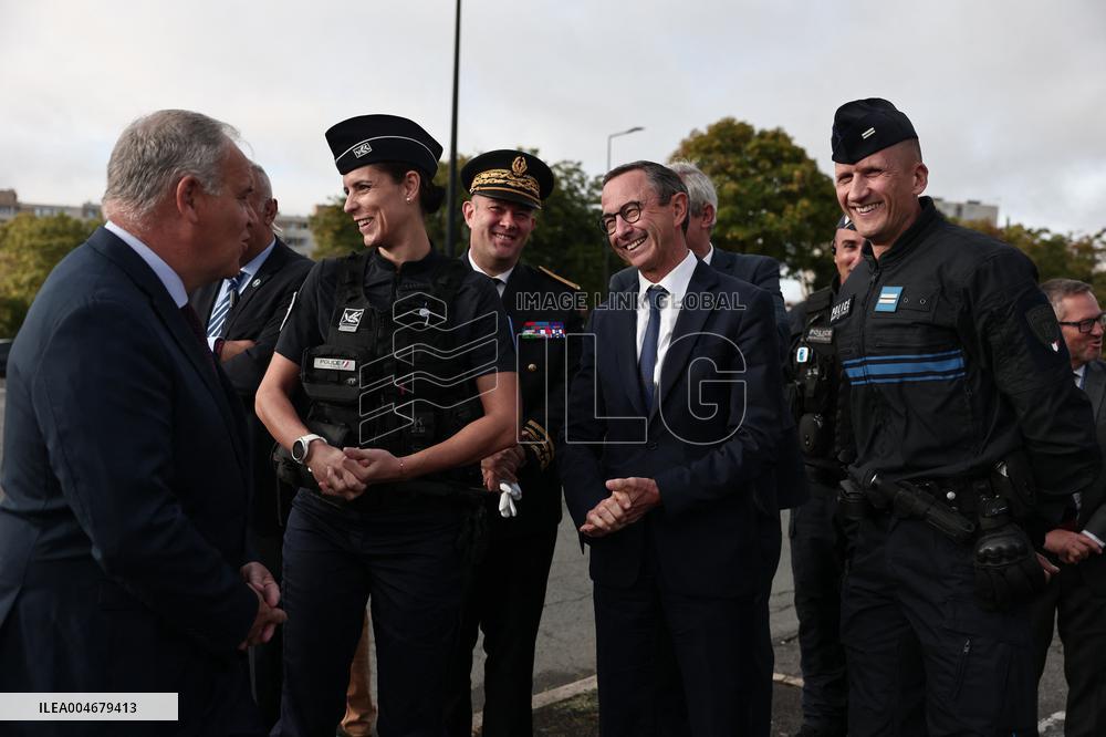 Bruno Retailleau During a Visit Focused on Municipal Police - Sartrouville