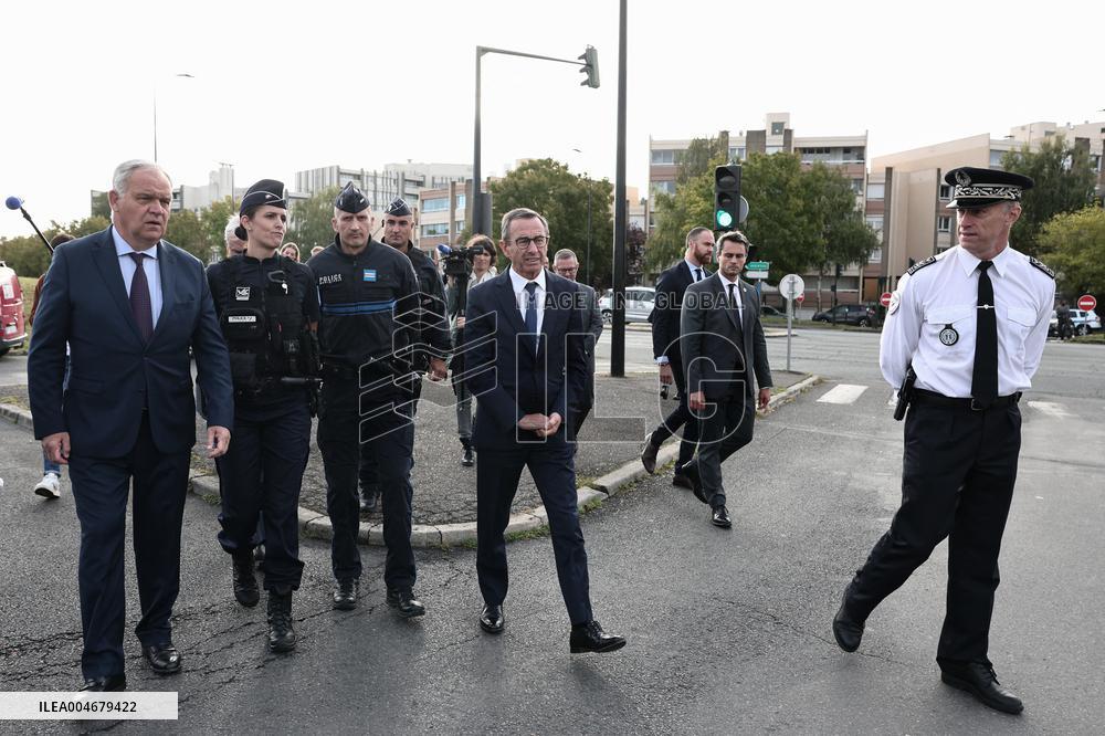 Bruno Retailleau During a Visit Focused on Municipal Police - Sartrouville