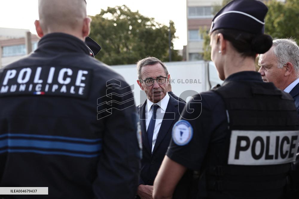 Bruno Retailleau During a Visit Focused on Municipal Police - Sartrouville