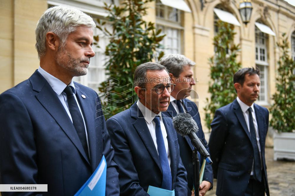 French PM Francois Bayrou meets Les Republicains leaders in Paris FA