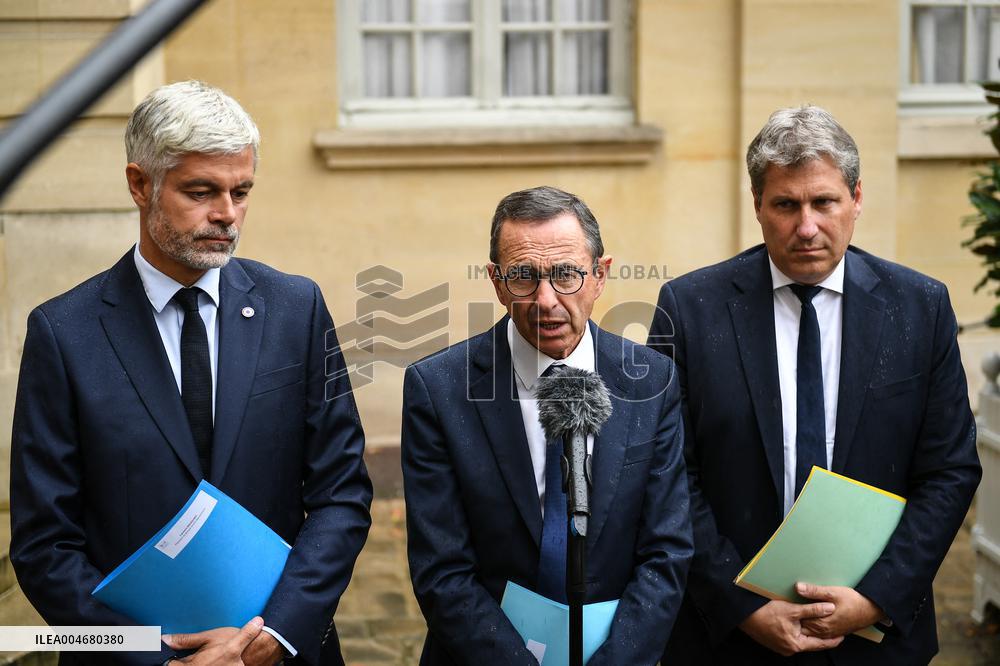 French PM Francois Bayrou meets Les Republicains leaders in Paris FA