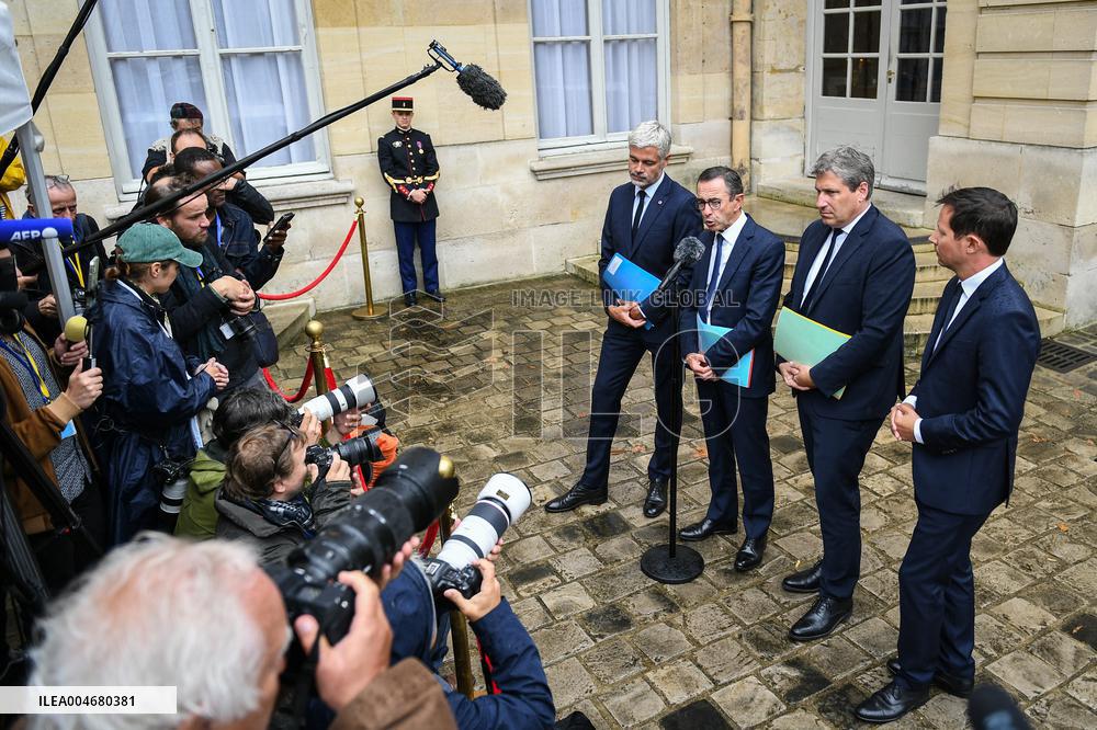 French PM Francois Bayrou meets Les Republicains leaders in Paris FA