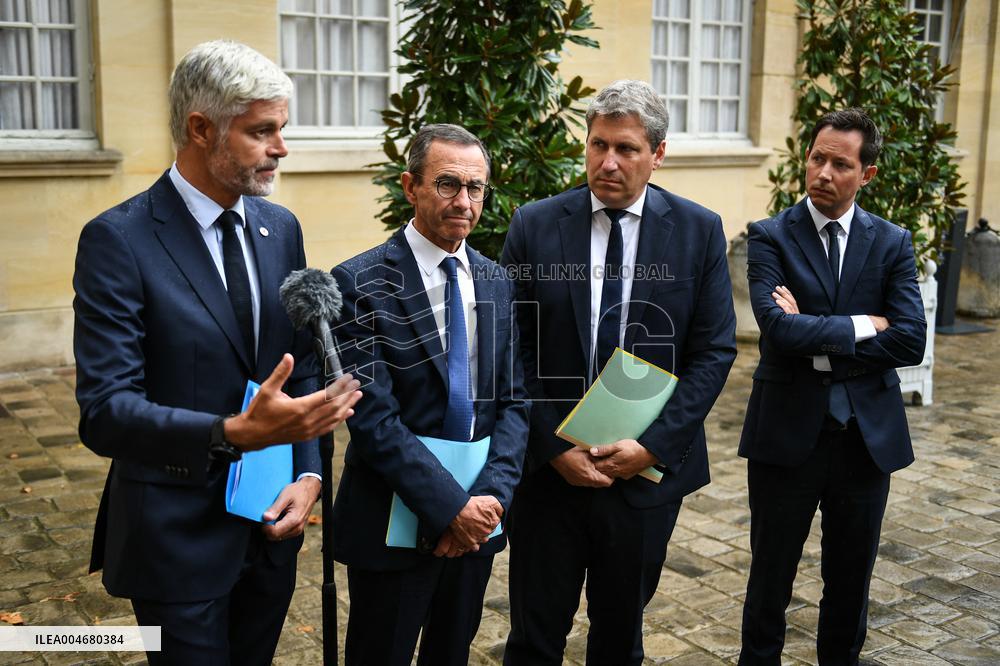 French PM Francois Bayrou meets Les Republicains leaders in Paris FA