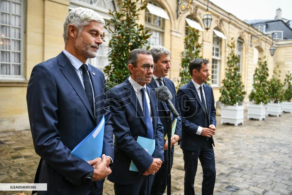 French PM Francois Bayrou meets Les Republicains leaders in Paris FA