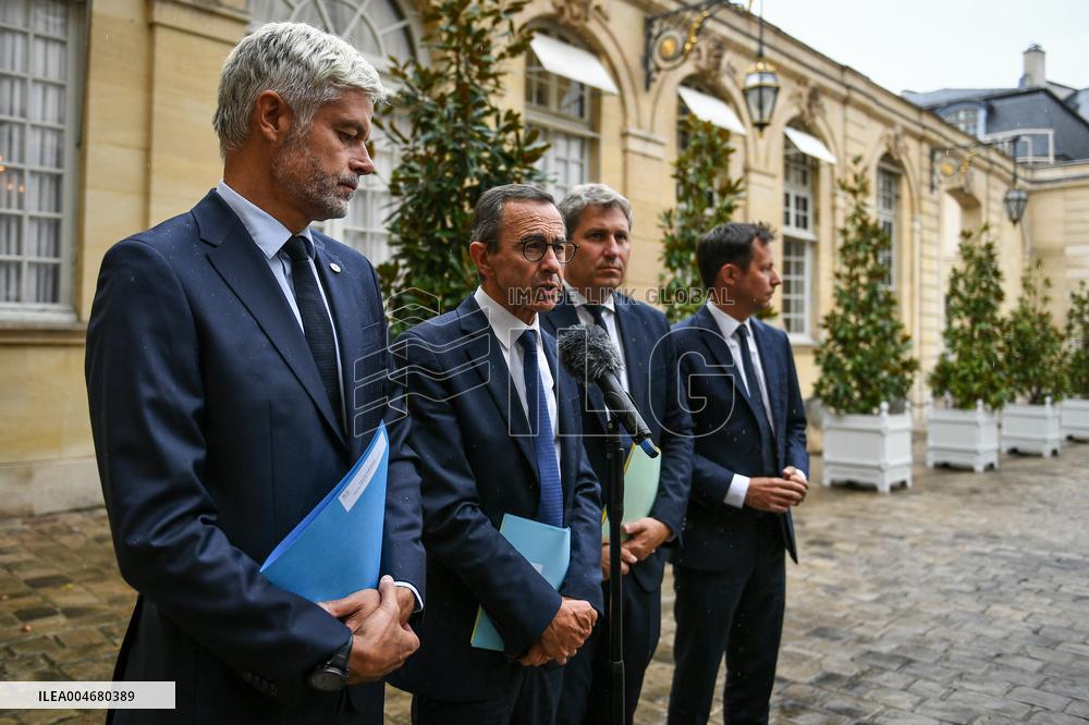 French PM Francois Bayrou meets Les Republicains leaders in Paris FA