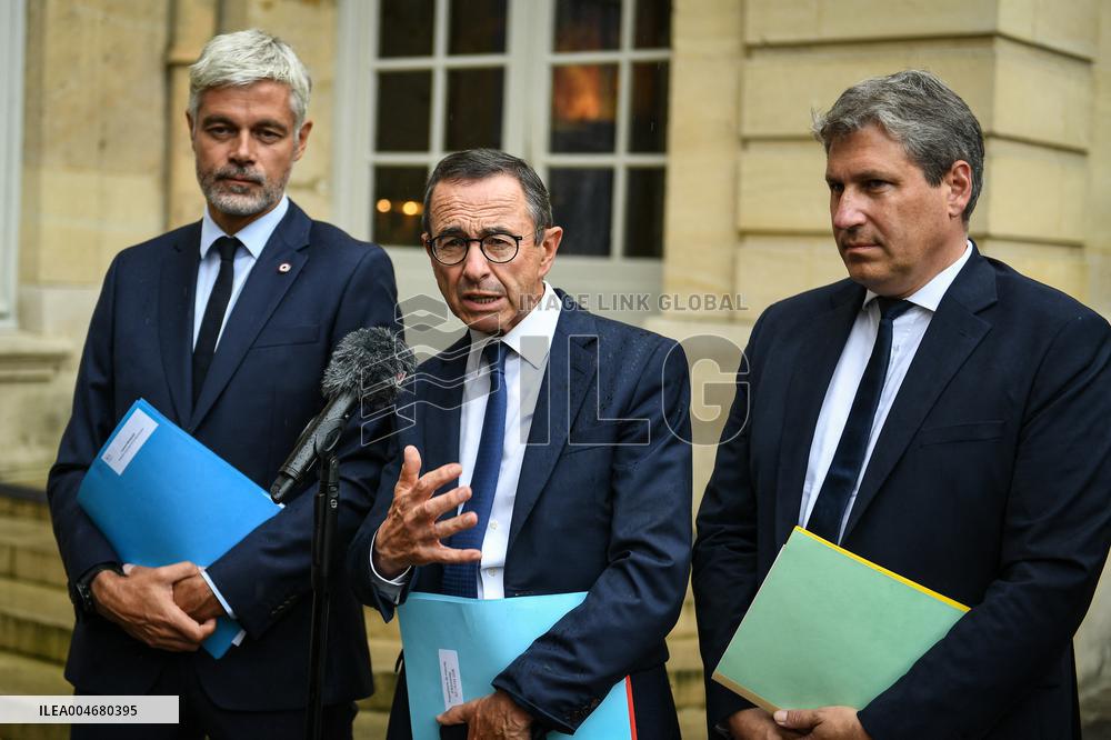 French PM Francois Bayrou meets Les Republicains leaders in Paris FA