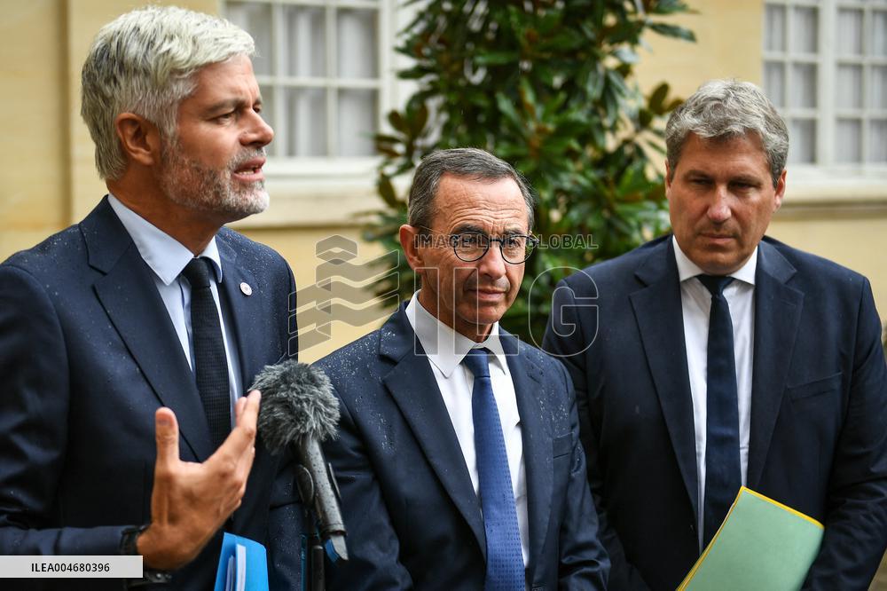French PM Francois Bayrou meets Les Republicains leaders in Paris FA