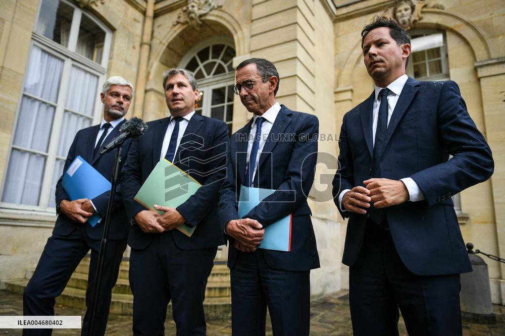 French PM Francois Bayrou meets Les Republicains leaders in Paris FA
