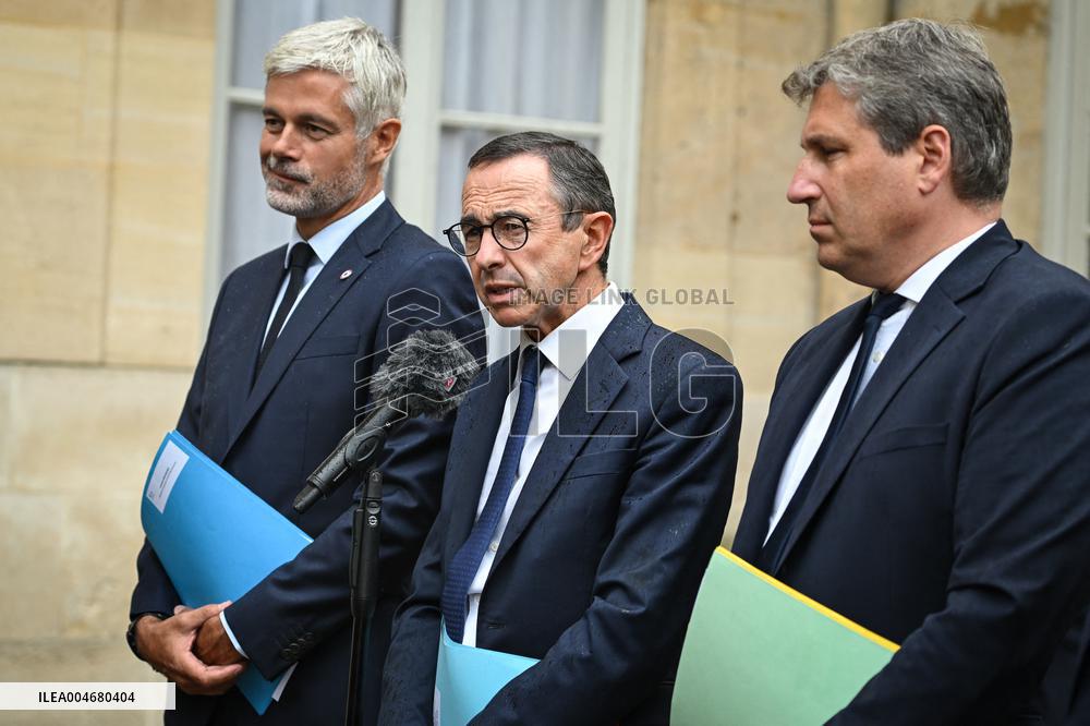 French PM Francois Bayrou meets Les Republicains leaders in Paris FA