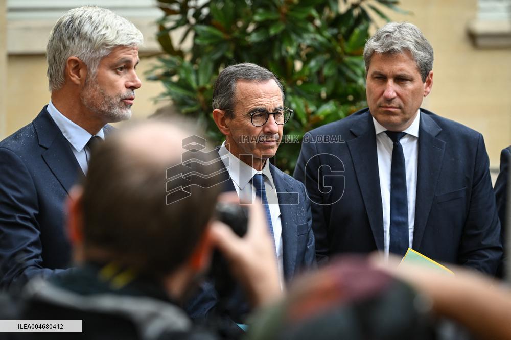 French PM Francois Bayrou meets Les Republicains leaders in Paris FA