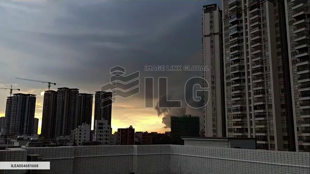 China: Massive Dark Cloud Engulfs City Skyline in Zhanjiang