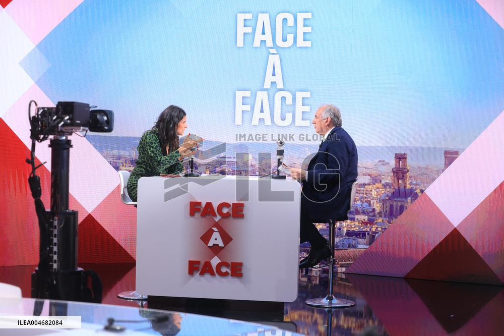 Exclusive - Francois Bayrou On RMC/BFMTV - Paris