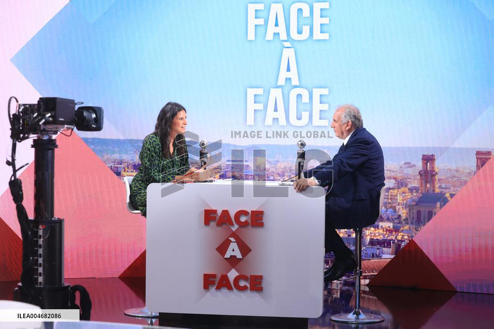 Exclusive - Francois Bayrou On RMC/BFMTV - Paris