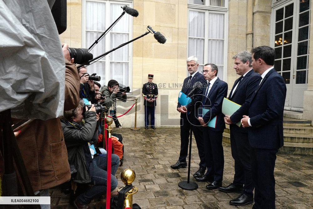 French PM Francois Bayrou Meets Les Republicains Leaders in Paris