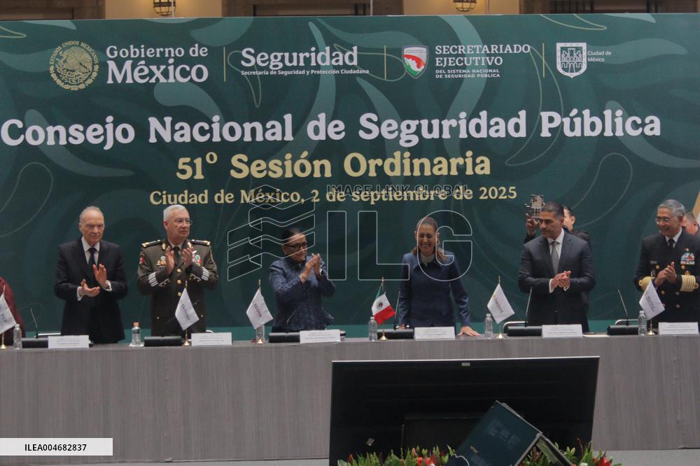 President Claudia Sheinbaum at National Public Security Council Meeting - Mexico City
