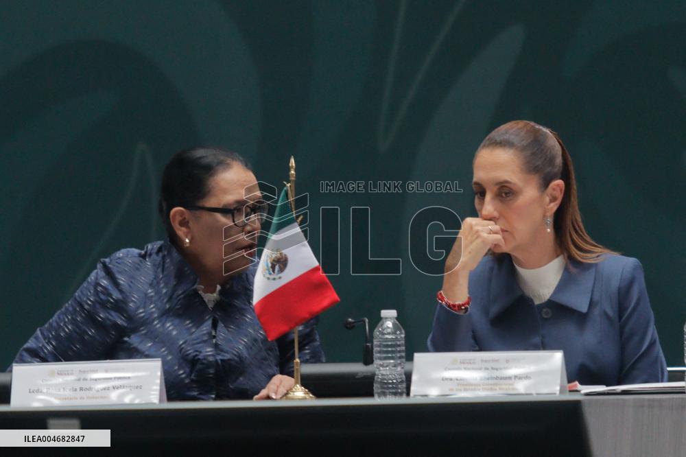 President Claudia Sheinbaum at National Public Security Council Meeting - Mexico City
