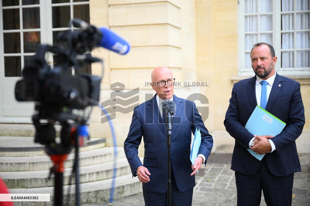 Eric Ciotti At Hotel De Matignon For A Meeting With PM - Paris