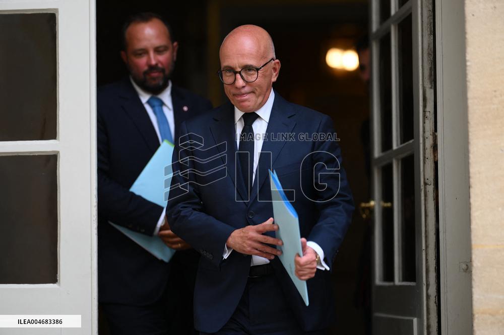 Eric Ciotti At Hotel De Matignon For A Meeting With PM - Paris
