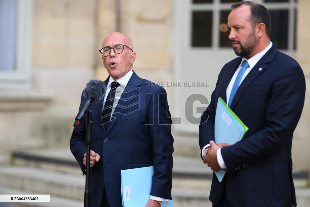 Eric Ciotti At Hotel De Matignon For A Meeting With PM - Paris