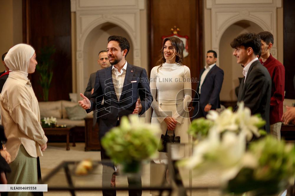 Jordan's Crown Prince and Wife Meet Successful Students - Amman
