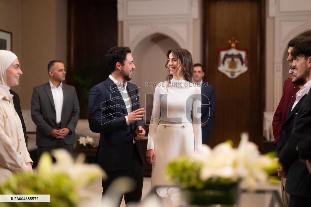 Jordan's Crown Prince and Wife Meet Successful Students - Amman