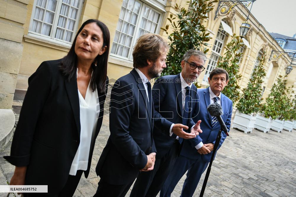 French PM Francois Bayrou meets Socialist Party leaders in Paris FA