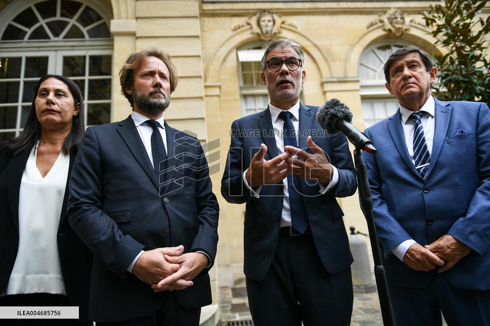French PM Francois Bayrou meets Socialist Party leaders in Paris FA