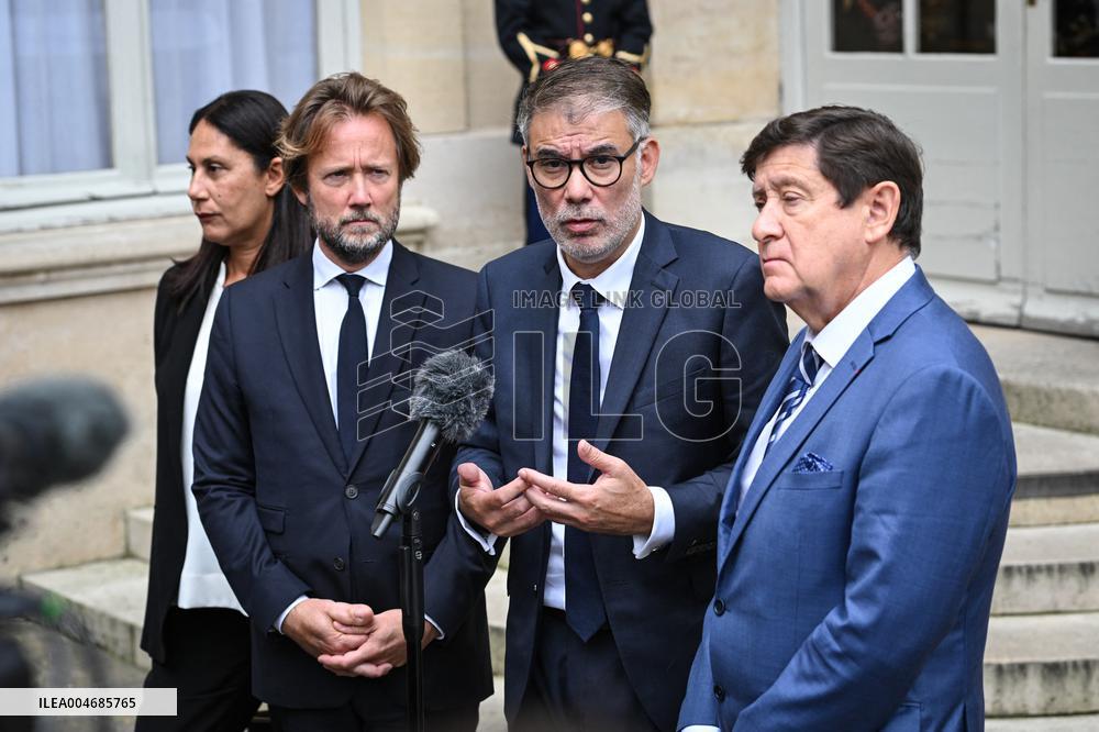 French PM Francois Bayrou meets Socialist Party leaders in Paris FA