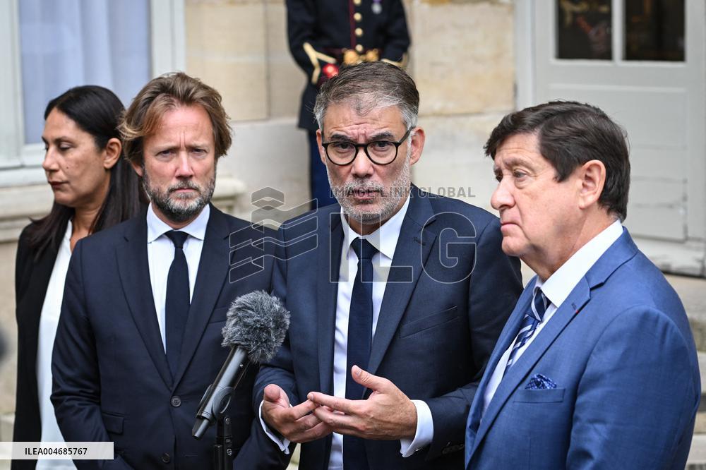 French PM Francois Bayrou meets Socialist Party leaders in Paris FA