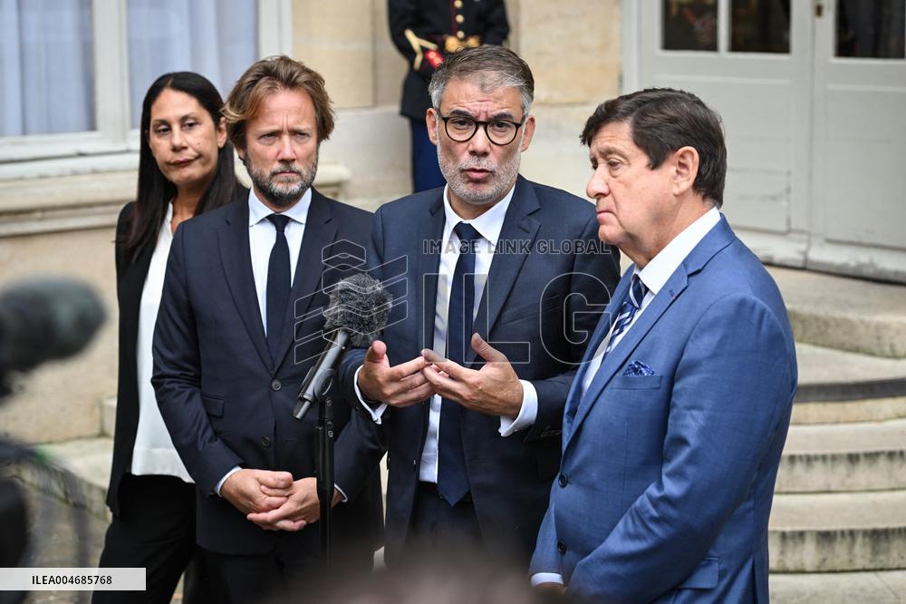 French PM Francois Bayrou meets Socialist Party leaders in Paris FA