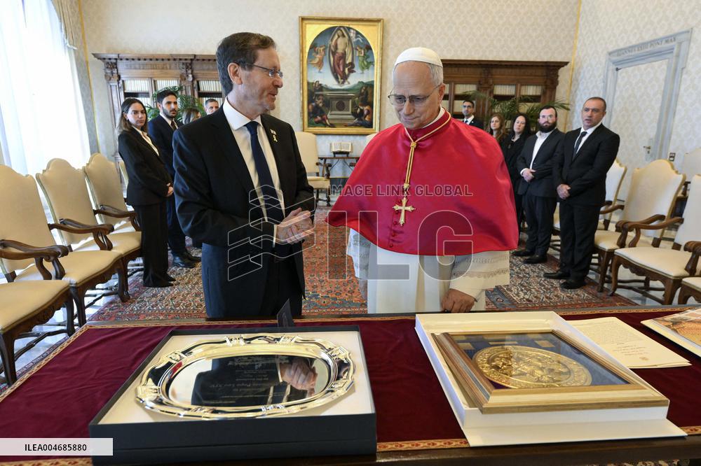 Pope Leo XIV Meets Israel Isaac Herzog - Vatican