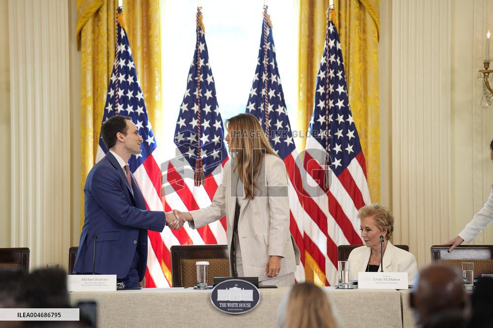 Melania Trump at the AI Task Force meeting - Washington
