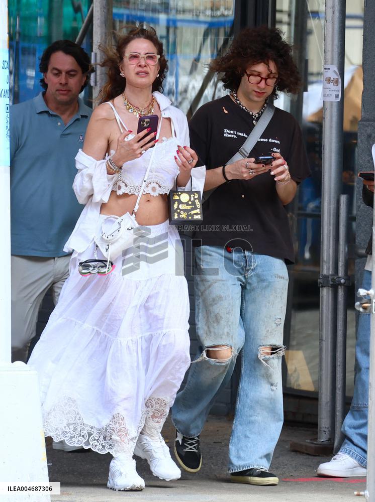 Mick Jagger Son Lucas With His Mother Out - NYC