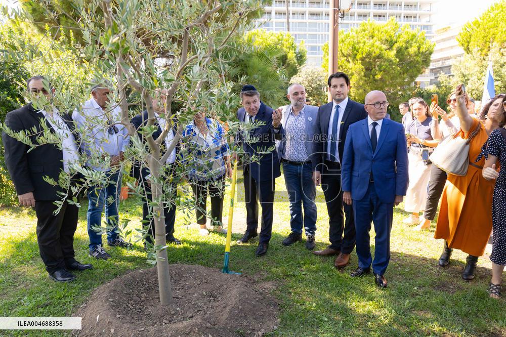 Planting of An Olive Tree in Tribute to Ilan Halimi in Nice - France