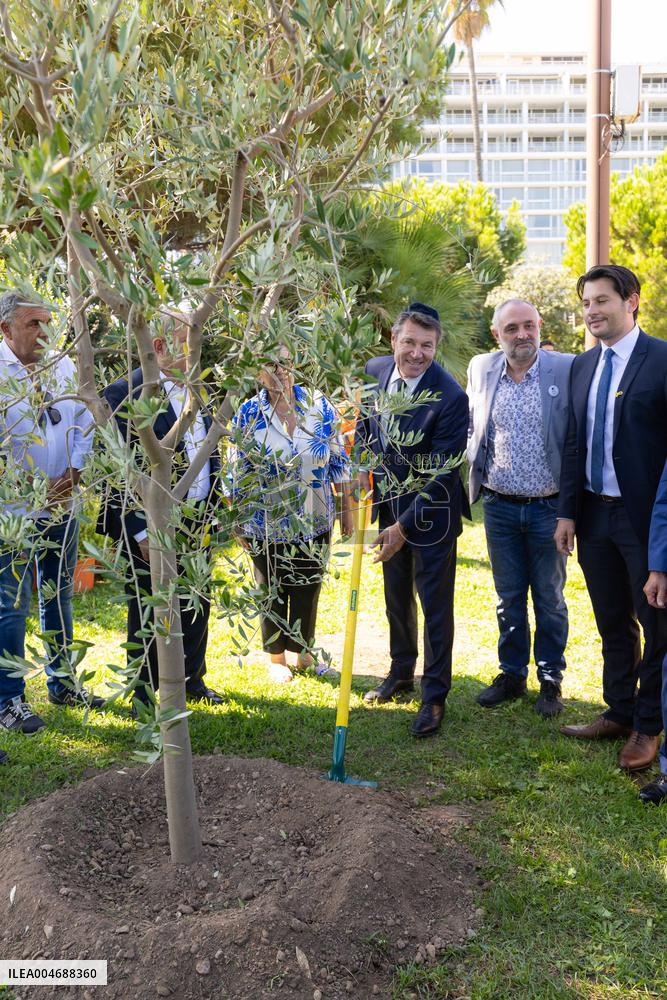 Planting of An Olive Tree in Tribute to Ilan Halimi in Nice - France