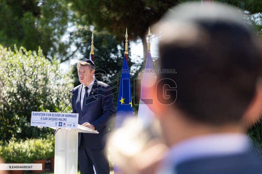 Planting of An Olive Tree in Tribute to Ilan Halimi in Nice - France