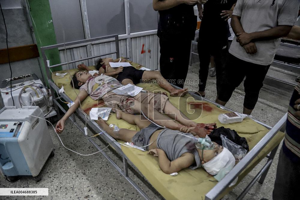 Israeli Airstrike Hits Displaced Persons Tent - Gaza