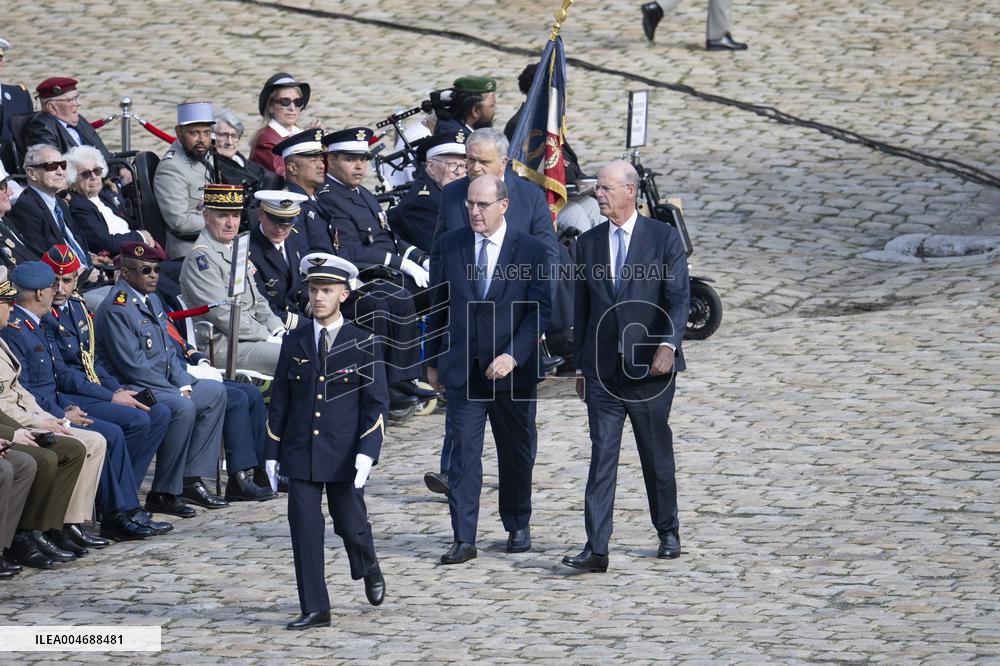 Jean Castex And Eric Lombard At Farewell To Thierry Burkhard Arms Ceremony - Paris