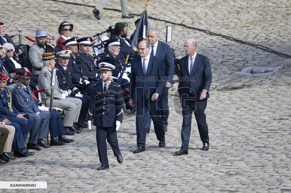 Jean Castex And Eric Lombard At Farewell To Thierry Burkhard Arms Ceremony - Paris