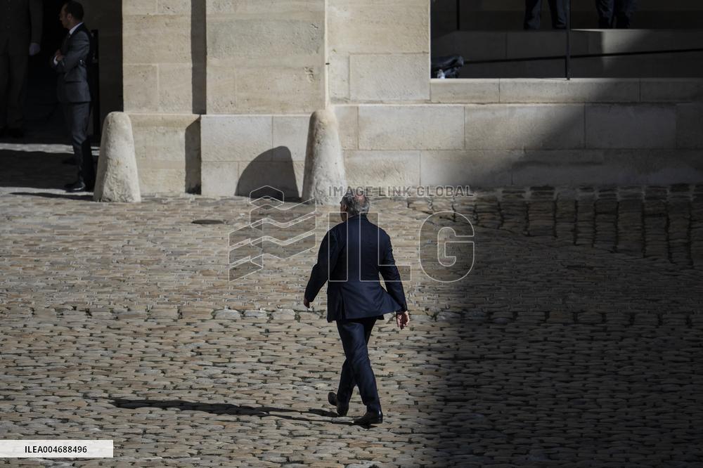 Francois Bayrou And Sebastien Lecornu At Farewell To Thierry Burkhard Arms Ceremony - Paris