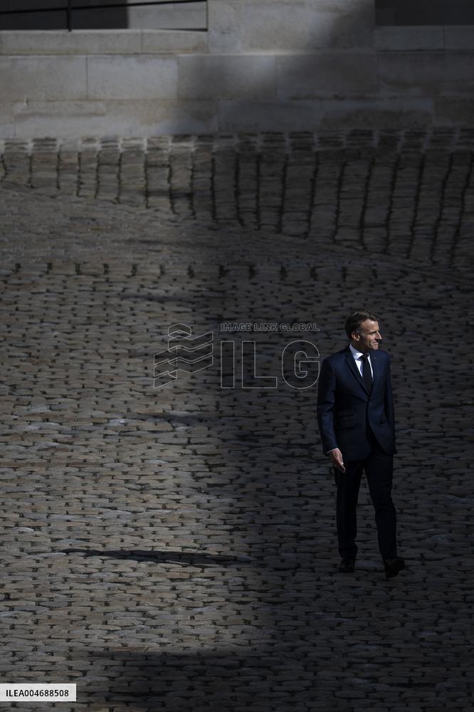 President Macron At Farewell To Thierry Burkhard Arms Ceremony - Paris