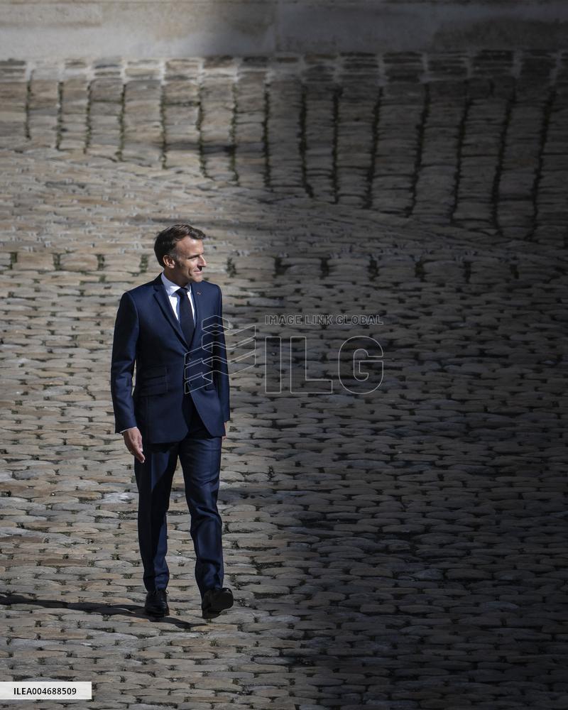President Macron At Farewell To Thierry Burkhard Arms Ceremony - Paris