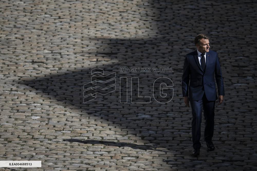 President Macron At Farewell To Thierry Burkhard Arms Ceremony - Paris