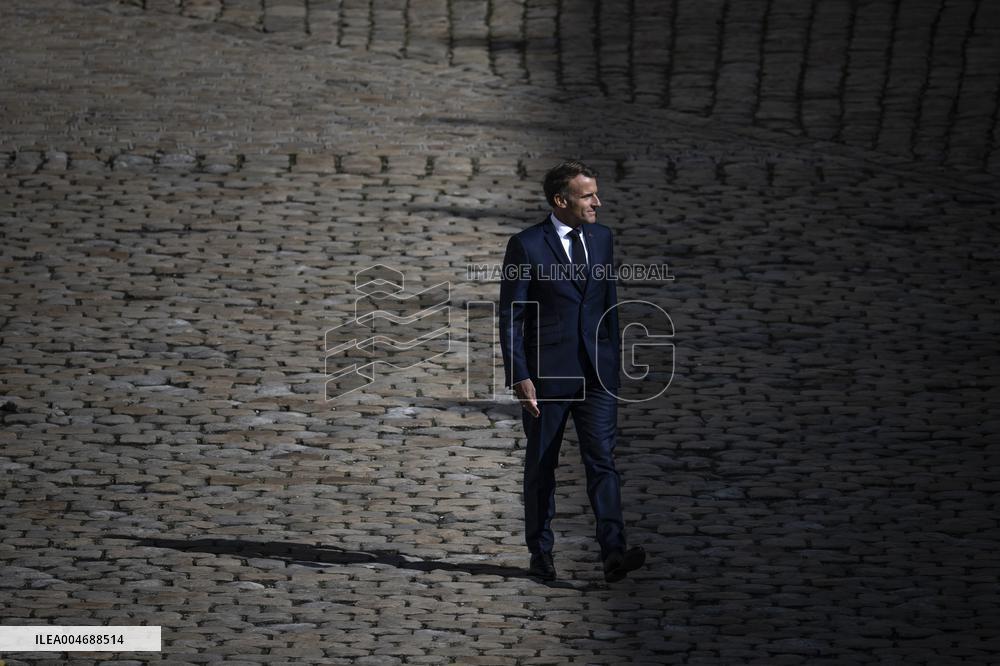 President Macron At Farewell To Thierry Burkhard Arms Ceremony - Paris